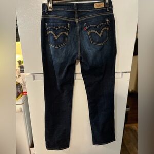 Levis 529 Jeans Womens 8M 29/32‎ Blue Curvy Straight Faux Flap Pocket Denim